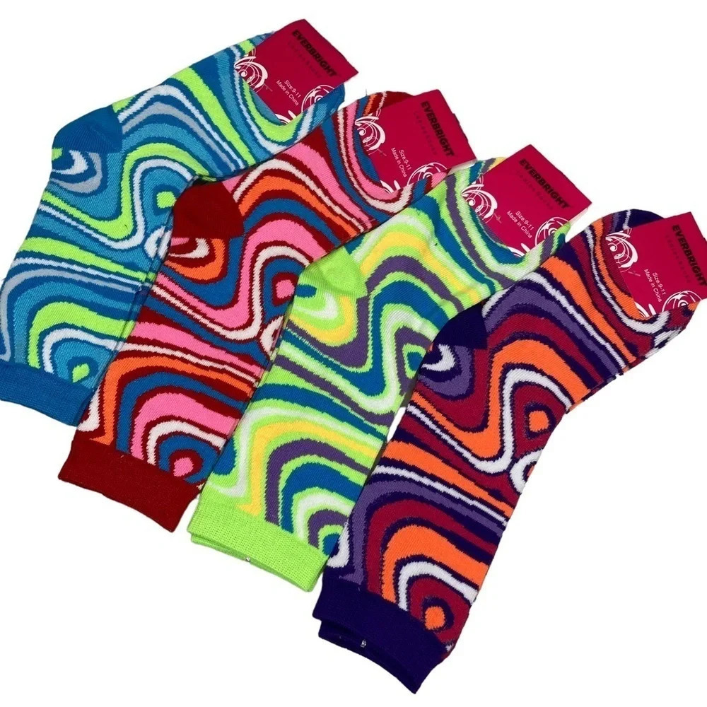 Everbright Women's Colorful Swirl Socks Sz: 9-11
